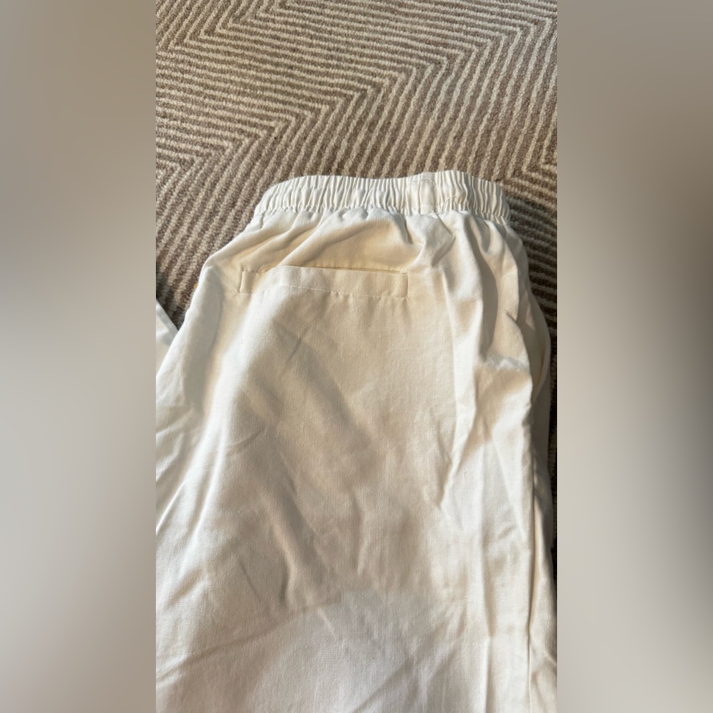 Men's White Casual Pants - Picture 3 of 7